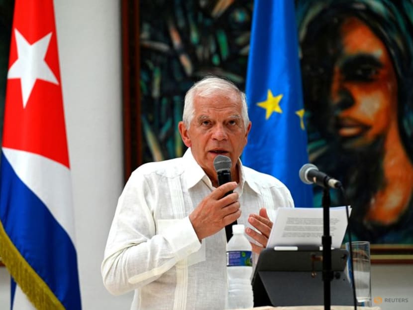 EU High Representative for Foreign Affairs and Security Policy Josep Borrell delivers a statement in Havana, Cuba, May 26, 2023. Yamil Lage/Pool via REUTERS