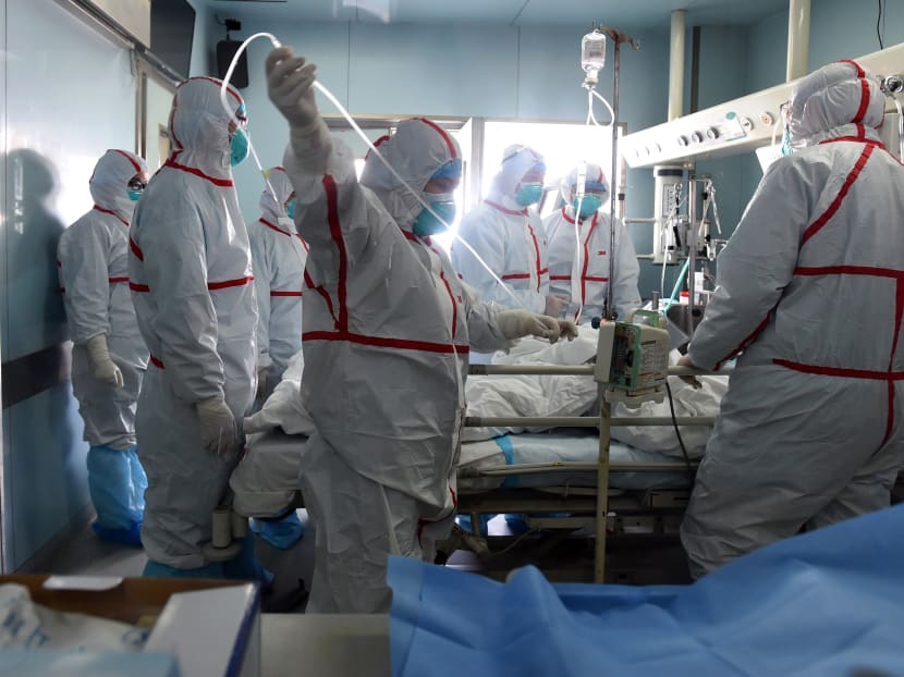 This photo, taken on Feb 12, shows an H7N9 bird flu patient being treated in a hospital in Wuhan. A mutated strain has been found in Guangdong. China is experiencing its deadliest outbreak of the H7N9 bird-flu strain since it first appeared in humans in 2013. Photo: AFP