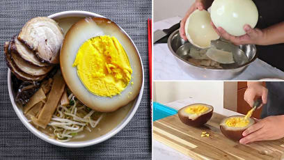 YouTuber Uses Supersized Ostrich Egg To Make Soy-Marinated Ramen Egg