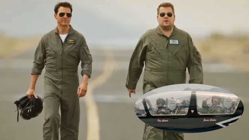 Tom Cruise Terrifies James Corden By Flying Him Around In A Vintage WWII Plane And A Modern Jet