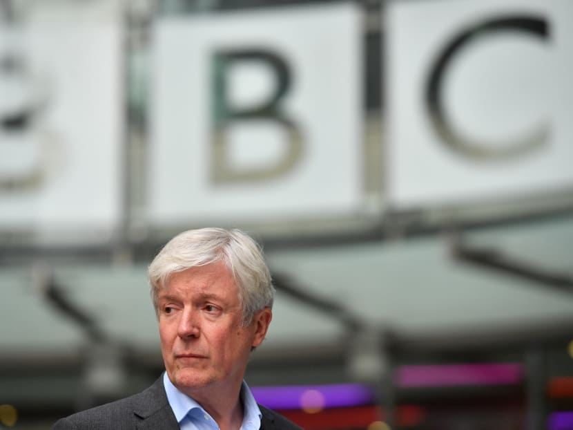 Director-General of the BBC Tony Hall is seen waiting to greet Britain's Prince William, Duke of Cambridge, and Britain's Catherine, Duchess of Cambridge, as the royal couple visit BBC Broadcasting House in London, UK on Nov 15, 2018
