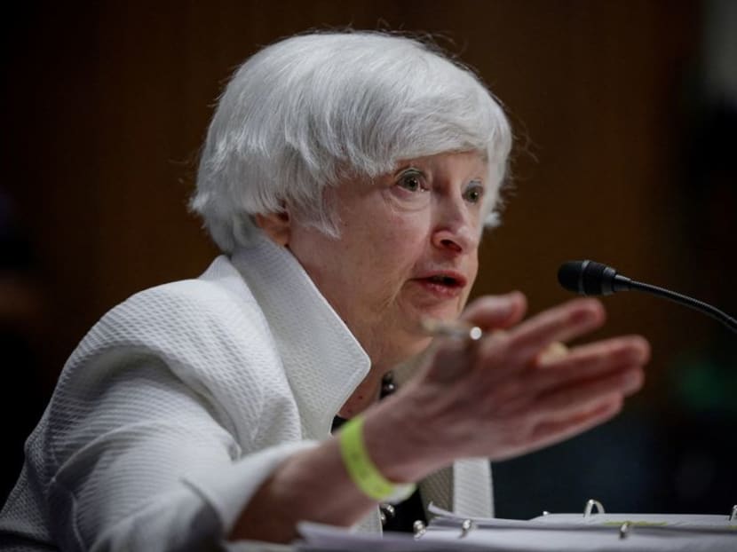 FILE PHOTO: U.S. Treasury Secretary Janet Yellen testifies before a Senate Finance Commmittee hearing on President Biden's 2023 budget, on Capitol Hill in Washington, U.S., June 7, 2022. REUTERS/Evelyn Hockstein/File Photo FILE PHOTO: U.S. Treasury Secretary Janet Yellen testifies before a Senate Finance Commmittee hearing on President Biden's 2023 budget, on Capitol Hill in Washington, U.S., June 7, 2022. REUTERS/Evelyn Hockstein/File Photo
