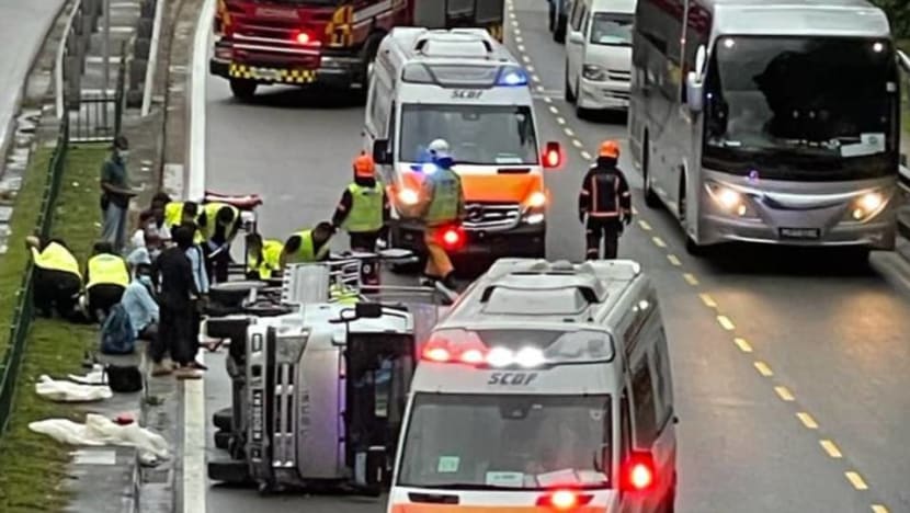 10 taken to hospital after accident involving lorry along Upper Bukit Timah Road