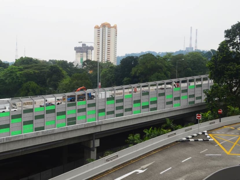 Artist's impression of the noise barriers at Anak Bukit Flyover. Photo: Land Transport Authority
