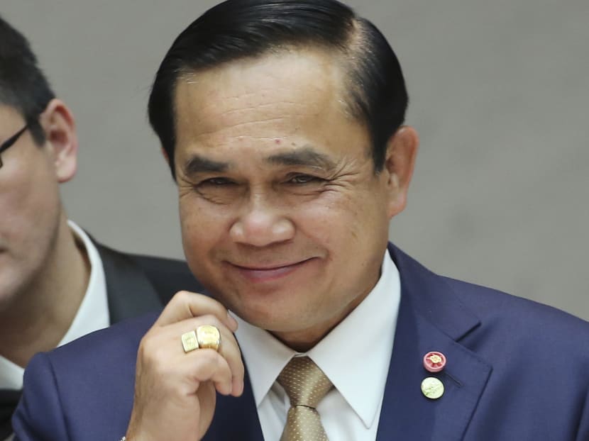 In this Monday, Feb 9, 2015, file photo, Thailand's Prime Minister Prayuth Chan-ocha smiles during a welcome luncheon hosted by Japan Business Federation in Tokyo. Photo: AP