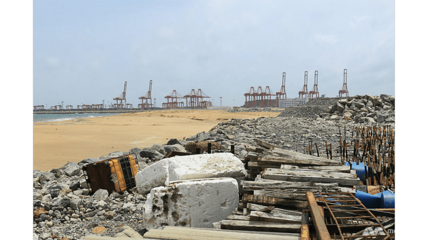 China's man-made island takes shape in Sri Lanka