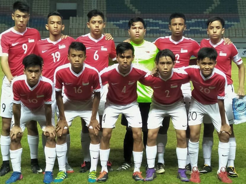 Singapore's U-16 football team were beaten 11-0 by Japan at the AFC U16 Championship qualifers in September 2017. Photo: FAS Facebook page