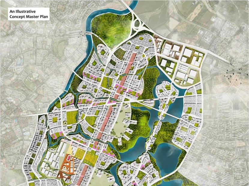 An illustrative concept master plan for Paya Lebar Air Base. 