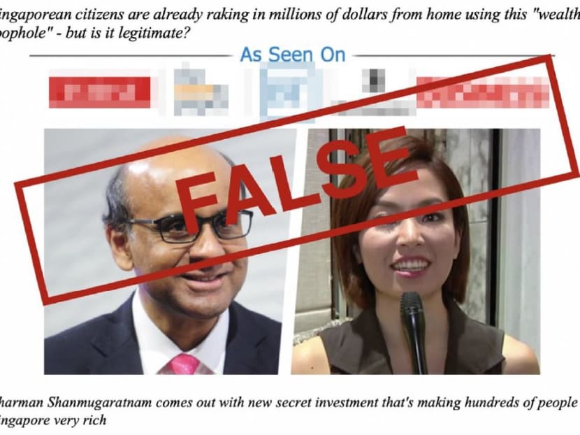 According to a screenshot of the website, Senior Minister and Coordinating Minister for Social Policies Tharman Shanmugaratnam was falsely quoted as urging people to try a "cryptocurrency auto-trading program" called Bitcoin Circuit.