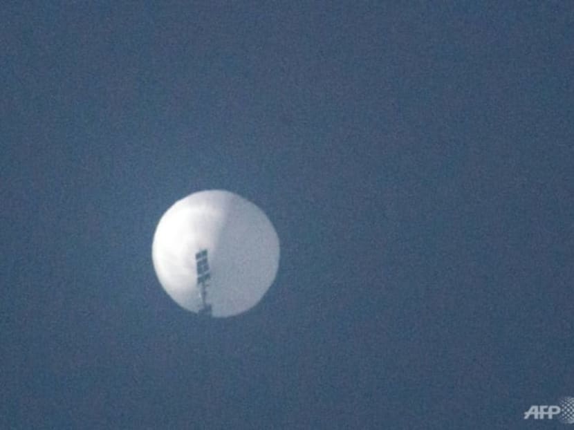 A suspected Chinese spy balloon in the sky over Billings, Montana on Feb 1, 2023.
