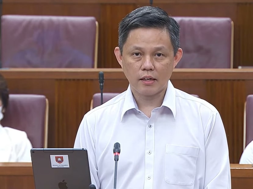 Education Minister Chan Chun Sing delivers a ministerial statement in Parliament on Tuesday (July 27).