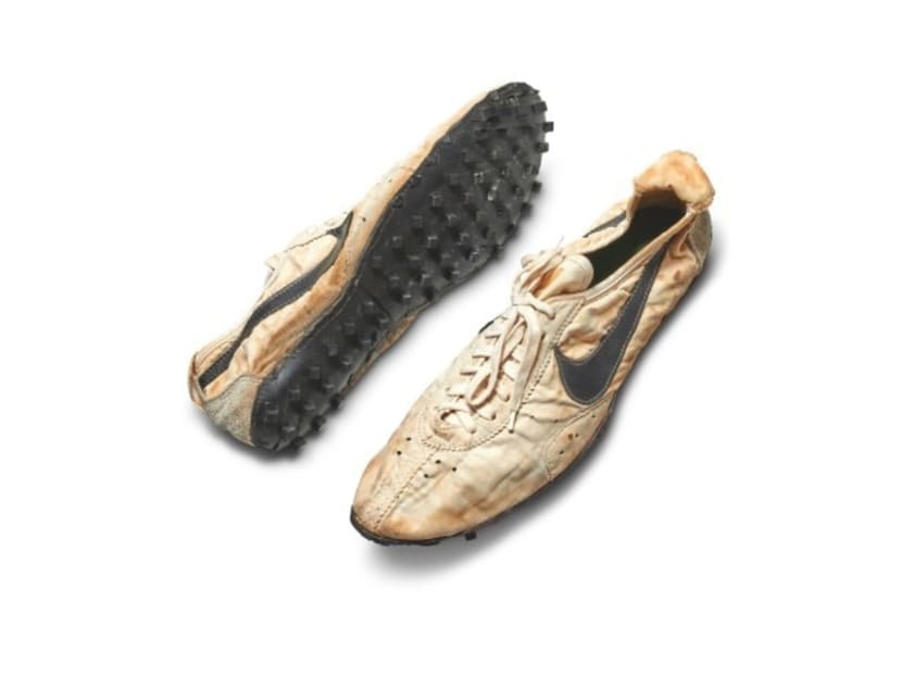 The handmade Moon Shoe was designed by Nike co-founder and track coach Bill Bowerman for runners at the 1972 Olympic trials.