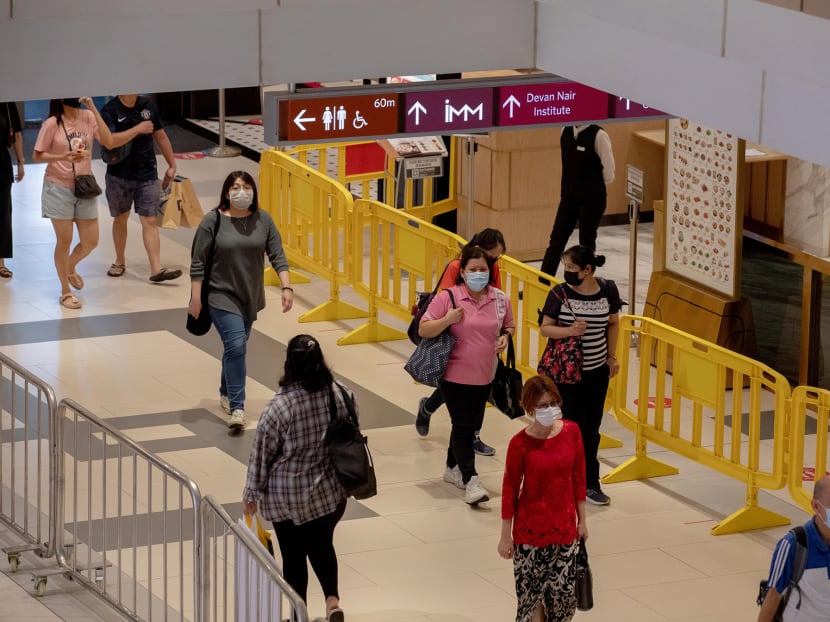 People seen at Westgate shopping mall on May 17, 2021. People seen at Westgate shopping mall on May 17, 2021.