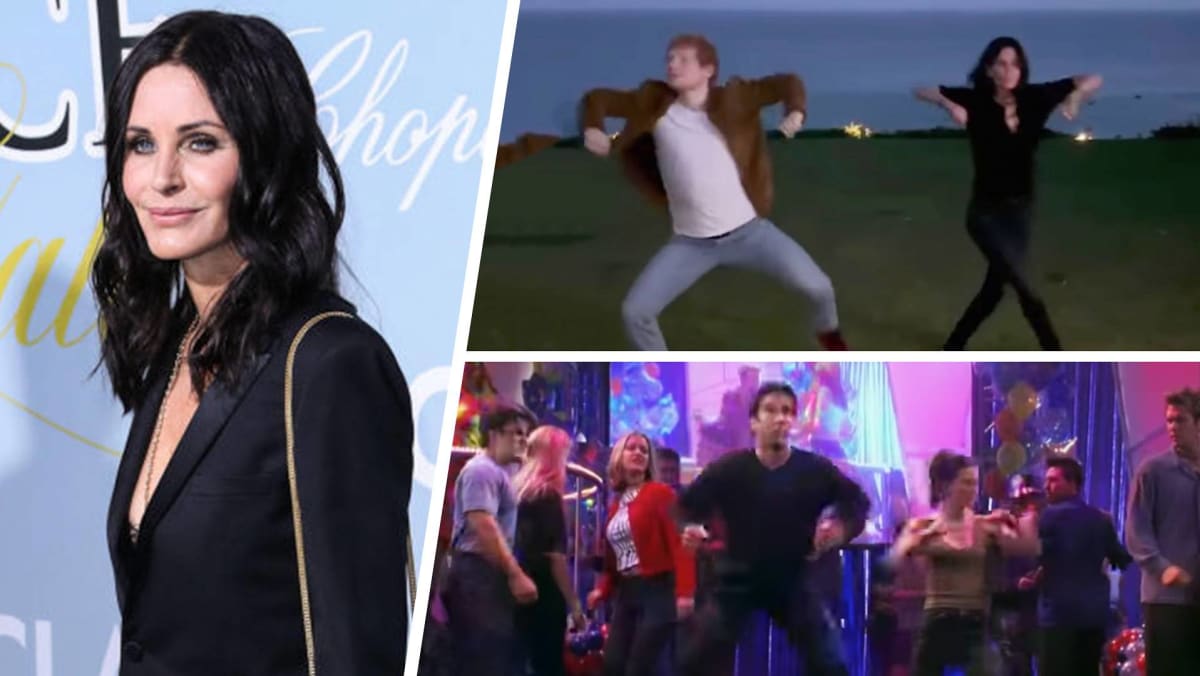 Courteney Cox And Ed Sheeran Recreate Famous Friends Dance Routine And It S Hilarious Today