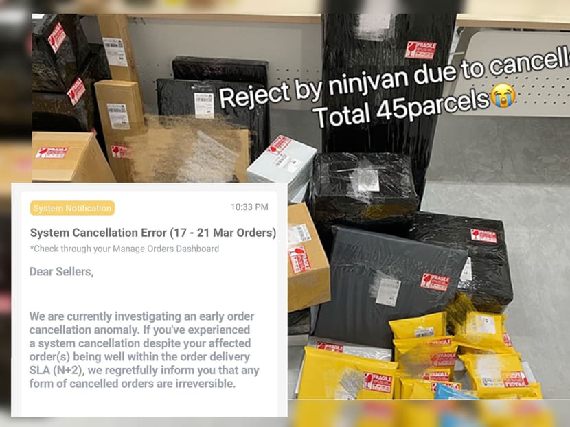 Screenshots of posts by affected Lazada sellers on the Lazada SG Seller Community Facebook page. 