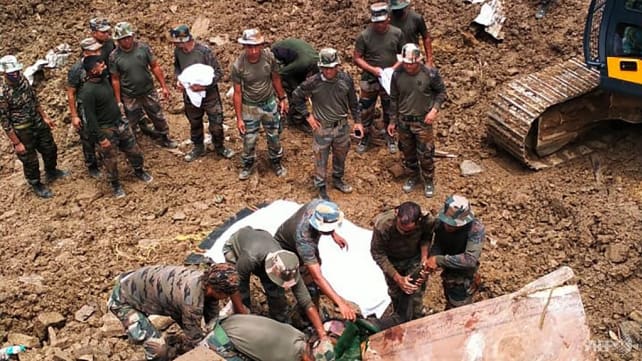 Indian landslide search enters third day with 25 dead 