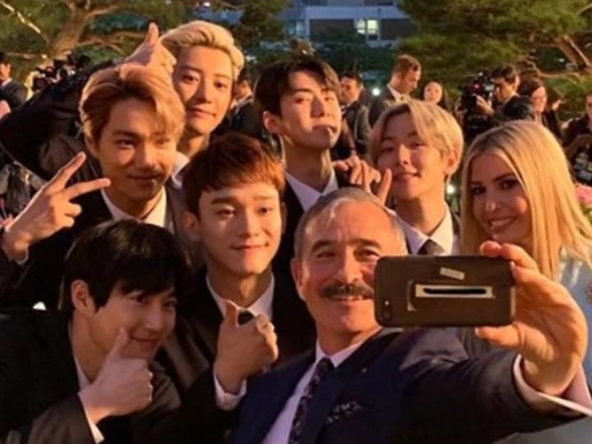 Donald and Ivanka Trump meet K-pop band EXO in Seoul Donald and Ivanka Trump meet K-pop band EXO in Seoul