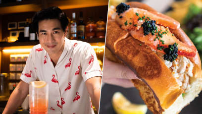 Pierre Png Opening Beach-Themed Bar At Raffles City With Lobster & Crabmeat Roll