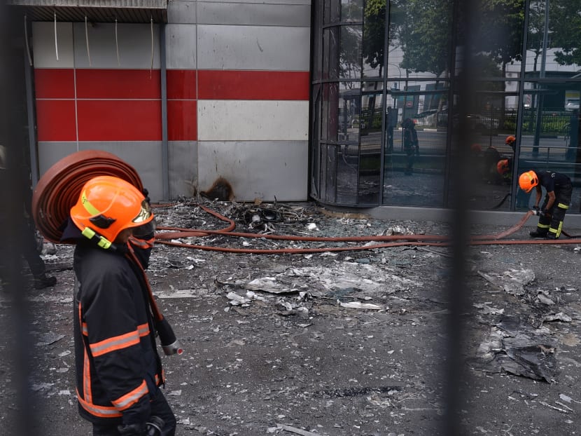 Chip Soon Aluminium's sales and marketing manager allegedly supplied composite panels that did not comply with fire safety standards and they were installed at a building on Toh Guan Road. Chip Soon Aluminium's sales and marketing manager allegedly supplied composite panels that did not comply with fire safety standards and they were installed at a building on Toh Guan Road.