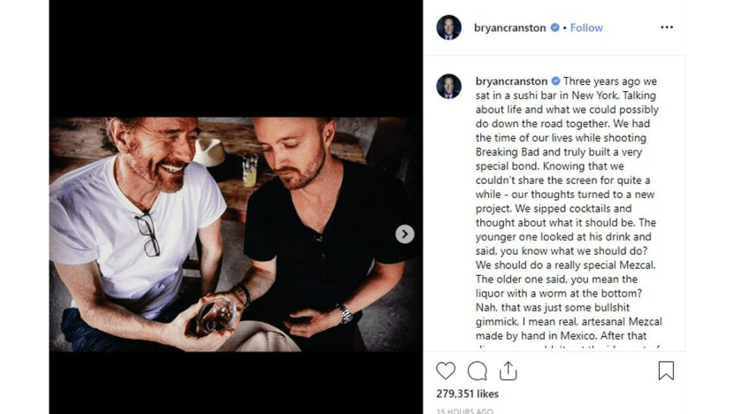 Bryan Cranston and Aaron Paul launch alcohol line