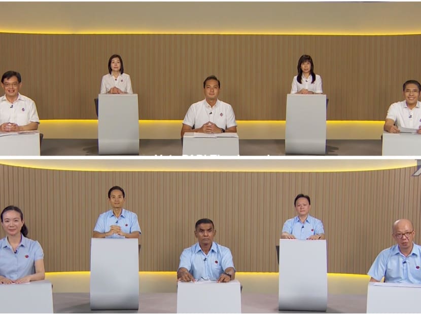 Candidates from the People’s Action Party (top) and the Workers' Party (bottom) are contesting for five seats at East Coast Group Representation Constituency this General Election.