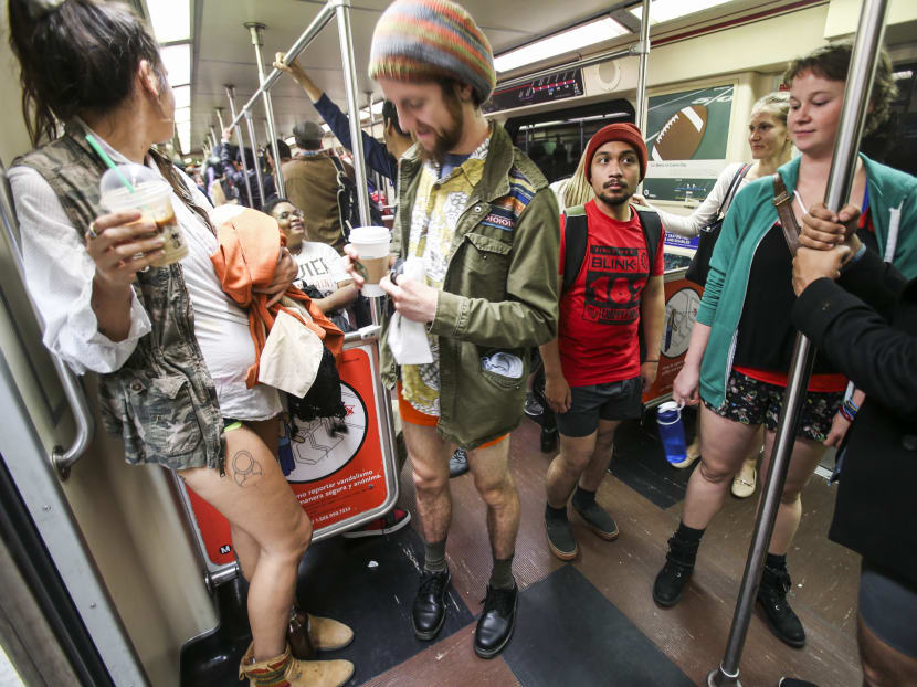 Portlanders, public transit users strip to underwear