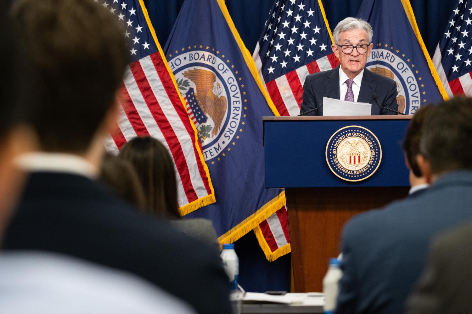 US Federal Reserve Board Chairman Jerome Powell speaks during a news conference in Washington, DC, on Sept 21, 2022. 