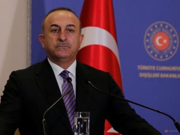 FILE PHOTO: Turkish Foreign Minister Mevlut Cavusoglu attends a news conference in Istanbul, Turkey, November 3, 2022. REUTERS/Dilara Senkaya