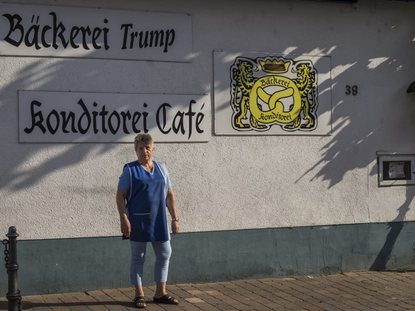 Mrs Ursula Trump in front of her bakery.
