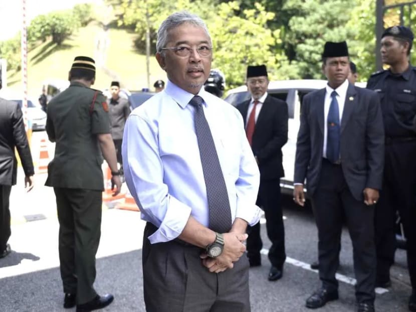 The King of Malaysia, Sultan Abdullah Ri'ayatuddin Al-Mustafa Billah Shah, speaks to members of the media at Istana Negara on Feb 25, 2020.