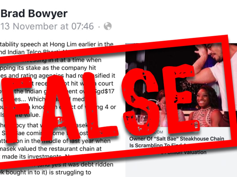 The Facebook post by Mr Brad Bowyer was found to contain misleading statements.