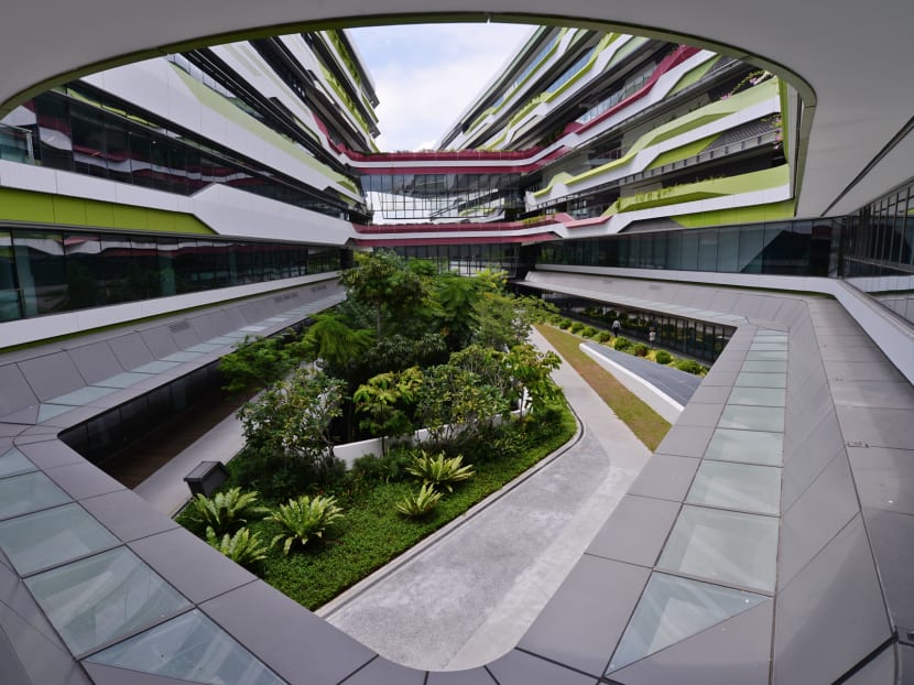 Singapore University of Technology and Design, courtyard. Photo: Robin Choo/TODAY