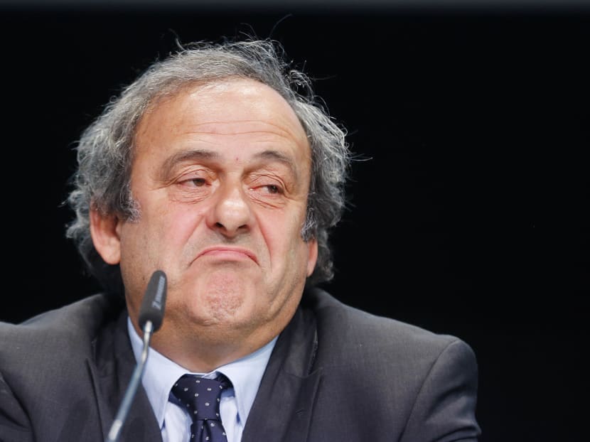 President of UEFA Michel Platini at a press conference following a meeting of the UEFA board in Zurich on May 28, 2015. Photo: AP