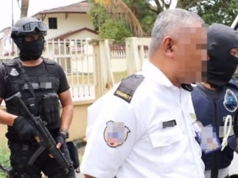 A security guard was arrested in Johor on suspected involvement in terror activities. Photo: Royal Malaysia Police