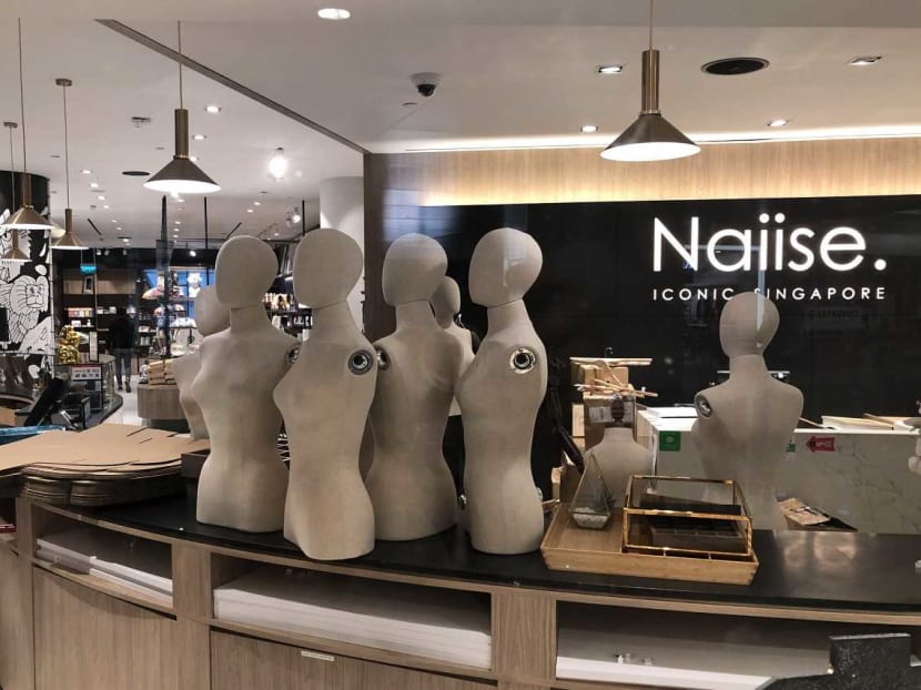 Bare mannequins and empty racks were seen at the Jewel Changi Airport outlet of retailer Naiise on April 9, 2021 ahead of its closure two days later. Bare mannequins and empty racks were seen at the Jewel Changi Airport outlet of retailer Naiise on April 9, 2021 ahead of its closure two days later.