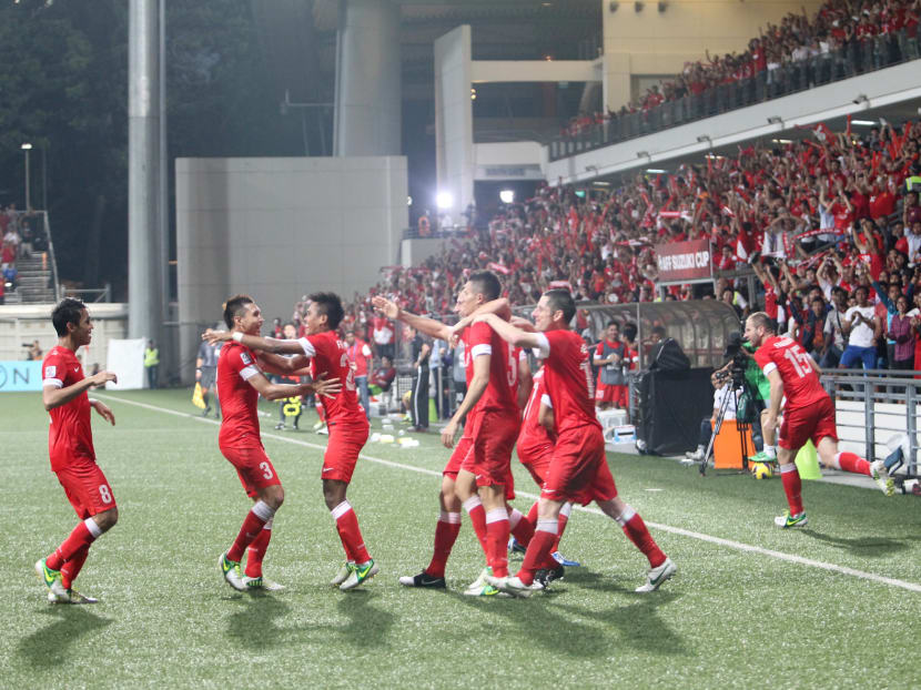 A 3-1 first leg victory over Thailand at the Jalan Besar Stadium set Singapore to win the 2012 Suzuki Cup final. Singapore are the defending champions of the AFF’s flagship event. TODAY File Photo