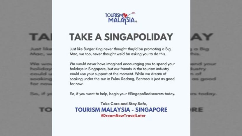 Tourism M'sia ajak warga S'pura 'Singapoliday'