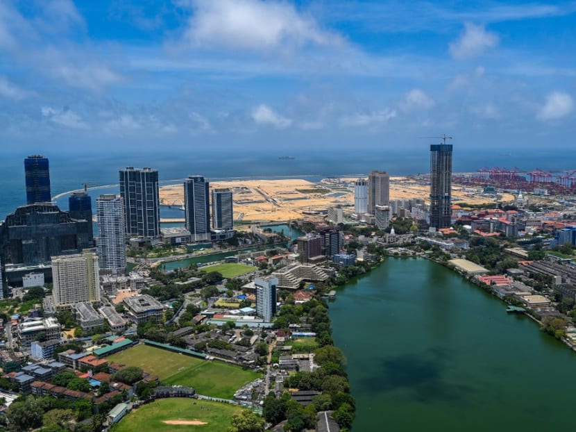 Colombo's city skyline as pictured from the observation deck of the Chinese-built Lotus Tower on Sept 12, 2022.
