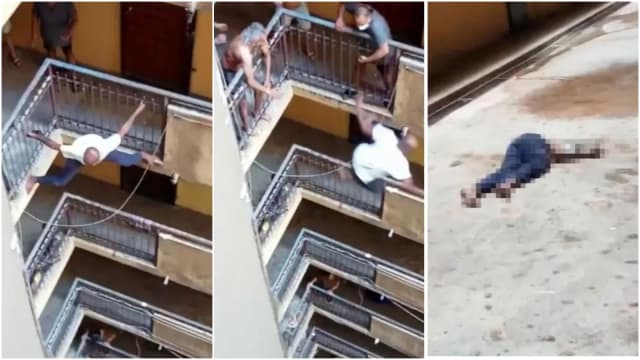 马国男子爬出走廊当“蜘蛛侠”   结果从12楼坠下死