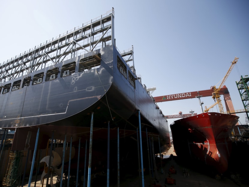 A ship currently under construction. Reuters file photo