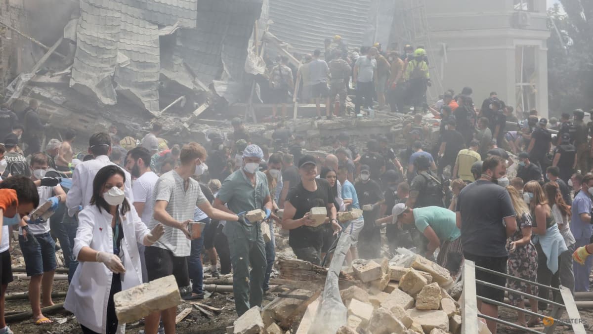 Russian missiles kill 20 in Ukraine, gut Kyiv children's hospital