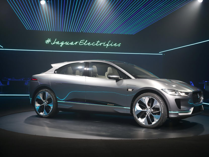 The electric Jaguar I-PACE concept SUV was unveiled at the Los Angeles Auto Show on Nov 14, 2016. Photo: Reuters