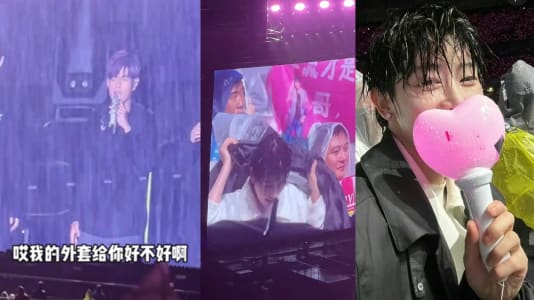 Jay Chou Gives Lucky Fan His S$19K Dior Jacket To Use As A Raincoat During Concert