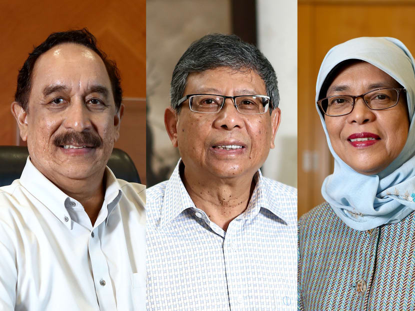 Presidential hopefuls (from left to right) Farid Khan and Salleh Marican and Halimah Yacob. Photos: Nuria Ling/TODAY