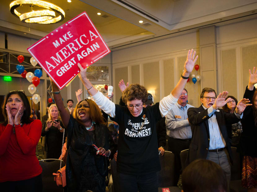 Donald Trump supporters watch returns at a Republican watch party at the Grand Hyatt Atlanta. Photo: The New York Times