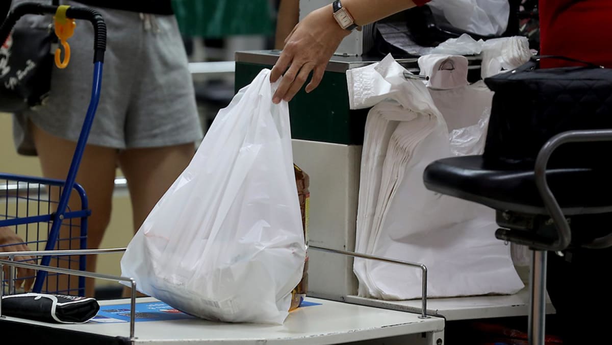 Majority of Singapore supermarkets will charge 5 cents per plastic bag from July 3 TODAY