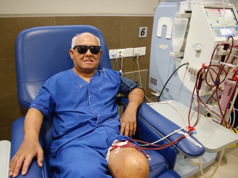 Mr Mohamed Dollah, 71, an amputee with impaired vision looks back at his lifestyle with some regret, having lost the sense of independence and freedom. Photo: Najeer Yusof/TODAY