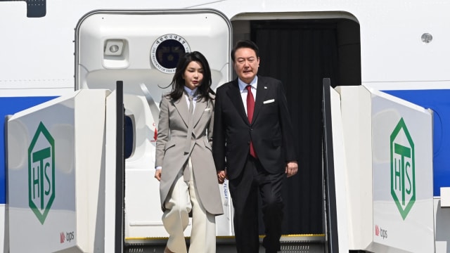 韩国总统尹锡悦抵达日本 展开两天工作访问