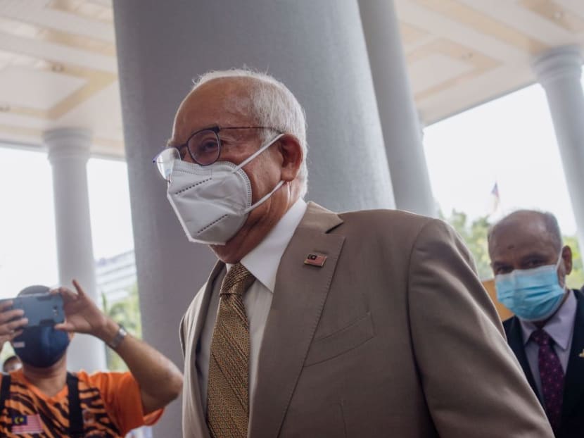 Najib Razak arrives at the Kuala Lumpur High Court on Sept 29, 2021.