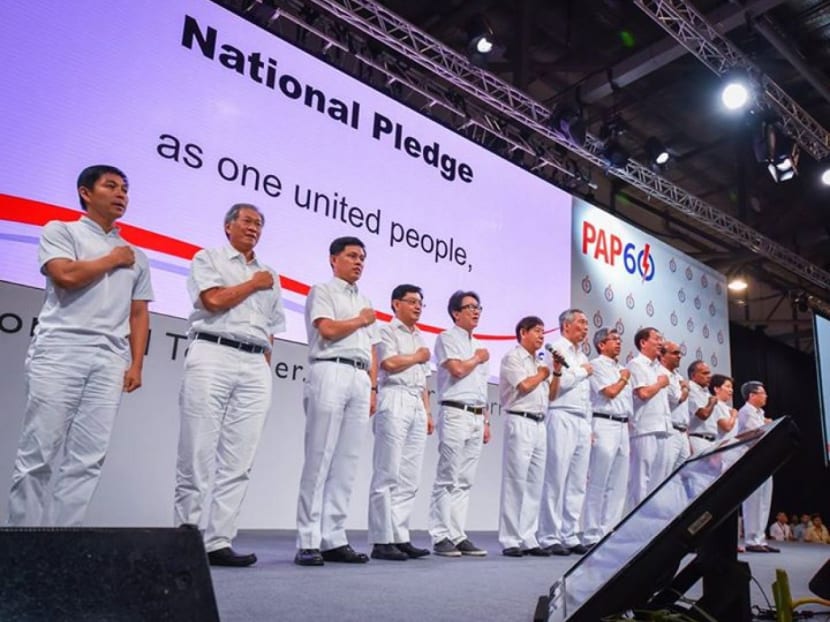 People's Action Party central executive committee yesterday (Oct 21) held its first meeting since the GE2015 during which it set up a committee to review the GE. Photo: PAP